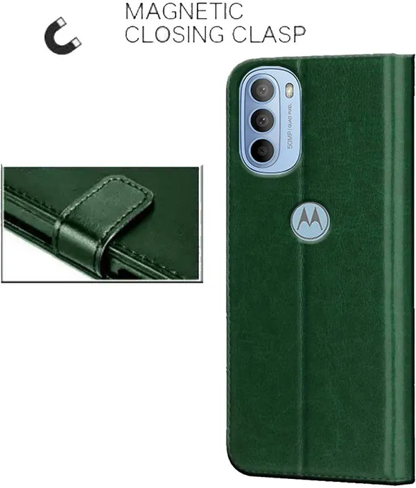 Green_Artificial_Leather_Moto_G31_Back_Cover