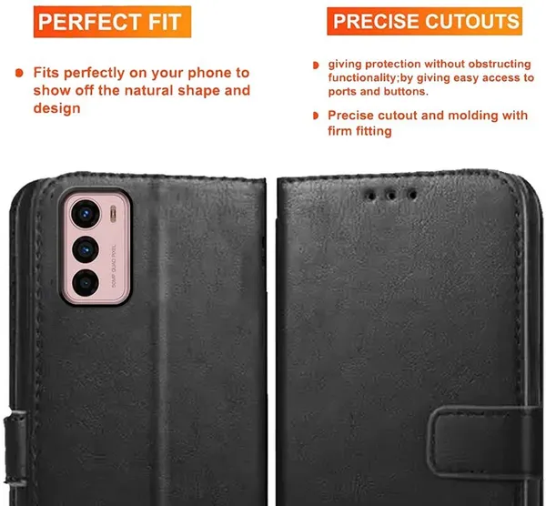 Black_Artificial_Leather_Moto_G42_Back_Cover
