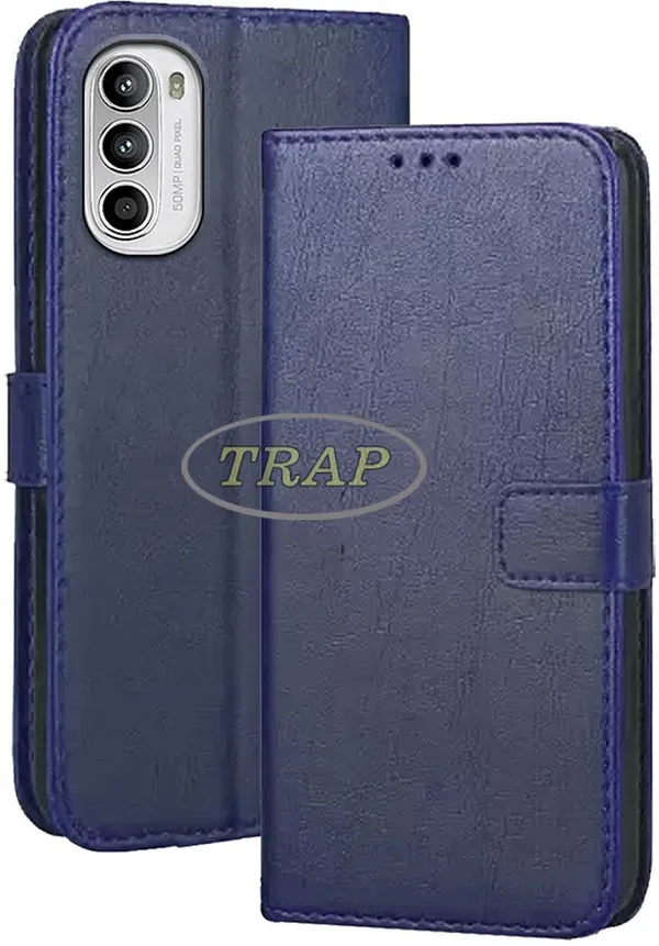Blue_Artificial_Leather_Moto_G52_Back_Cover