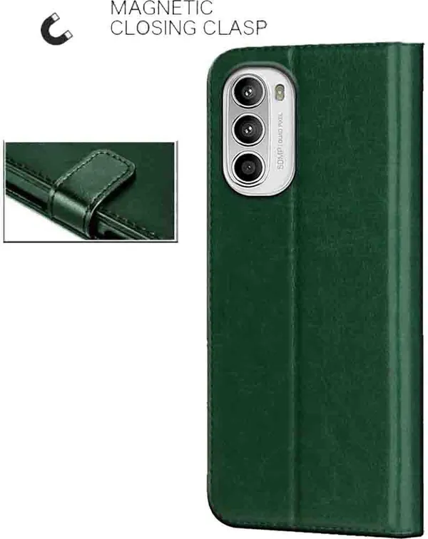 Green_Artificial_Leather_Moto_G52_Back_Cover