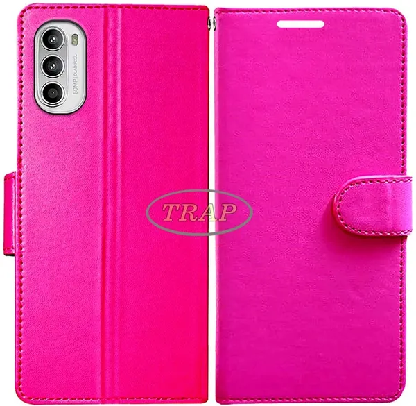 Pink_Artificial_Leather_Moto_G52_Back_Cover