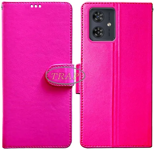 Pink_Artificial_Leather_Moto_G54_5G_Back_Cover