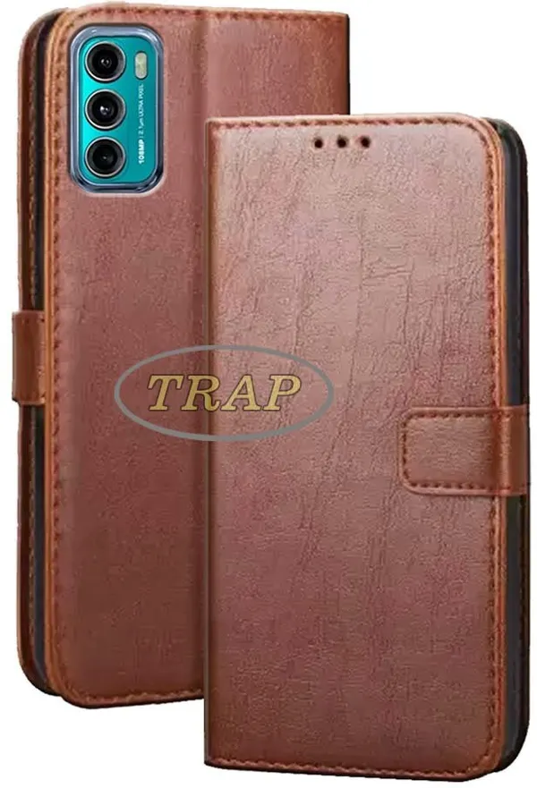 Brown_Artificial_Leather_Moto_G60_Flip_Cover