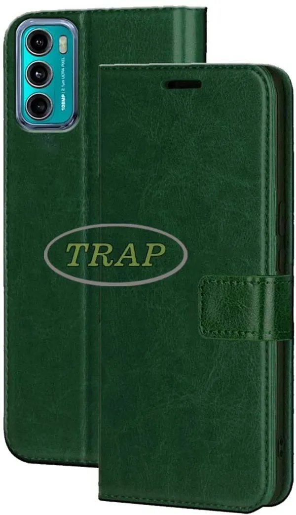 Green_Artificial_Leather_Moto_G60_Flip_Cover