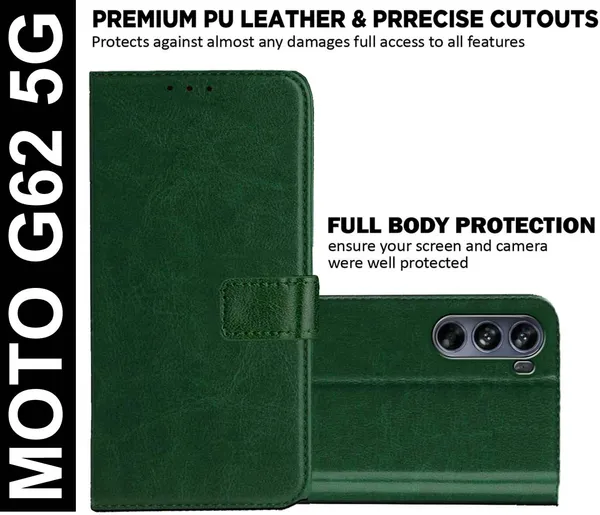 Green_Artificial_Leather_Moto_G62_5G_Back_Cover