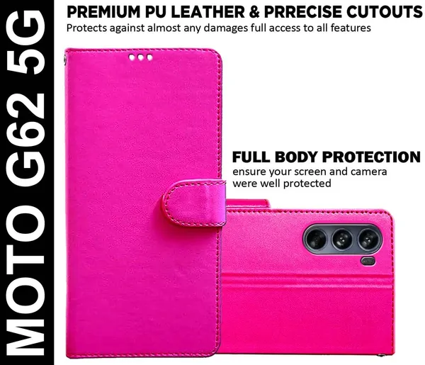 Pink_Artificial_Leather_Moto_G62_5G_Back_Cover