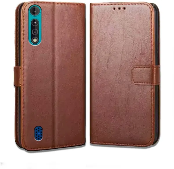 Brown_Artificial_Leather_Moto_G8_Power_Lite_Flip_Cover