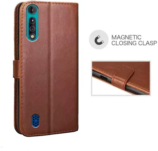 Brown_Artificial_Leather_Moto_G8_Power_Lite_Flip_Cover