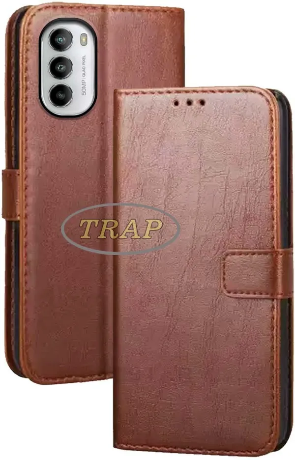 Brown_Artificial_Leather_Moto_G82_Back_Cover