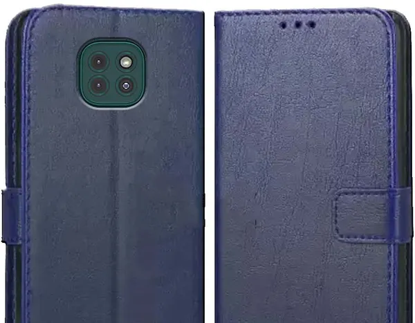 Blue_Artificial_Leather_Moto_G9_Flip_Cover