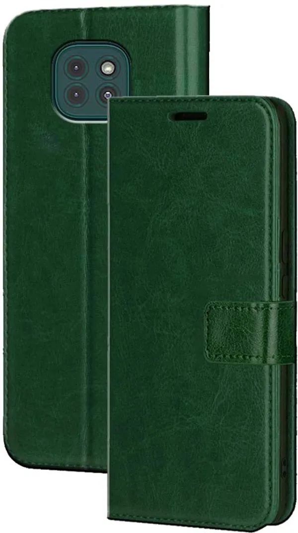 Green_Artificial_Leather_Moto_G9_Flip_Cover
