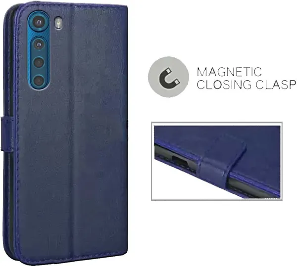 Blue_Leather_Motorola_Moto_One_Fusion_Plus_Flip_Cover