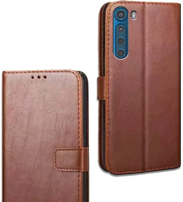 Brown_Leather_Motorola_Moto_One_Fusion_Plus_Flip_Cover