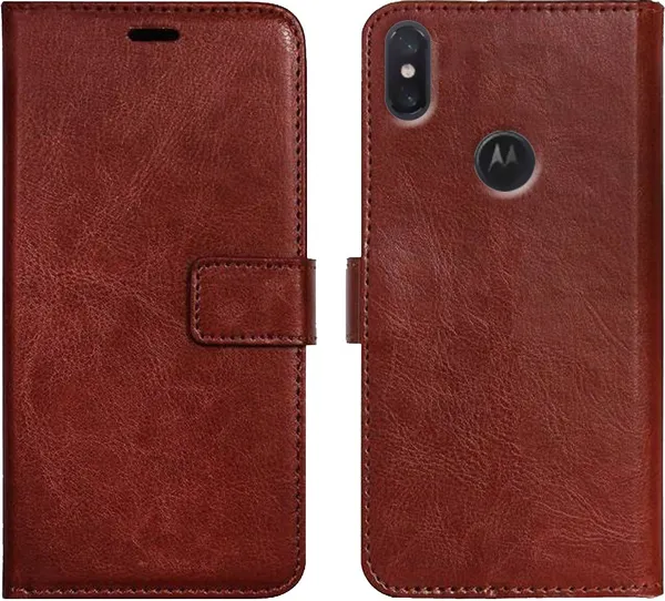 Brown_Artificial_Leather_Motorola_One_Power_Wallet_Case_Cover
