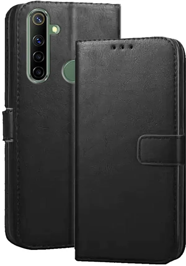 Black_Artificial_Leather_Realme_Narzo_10_Flip_Cover