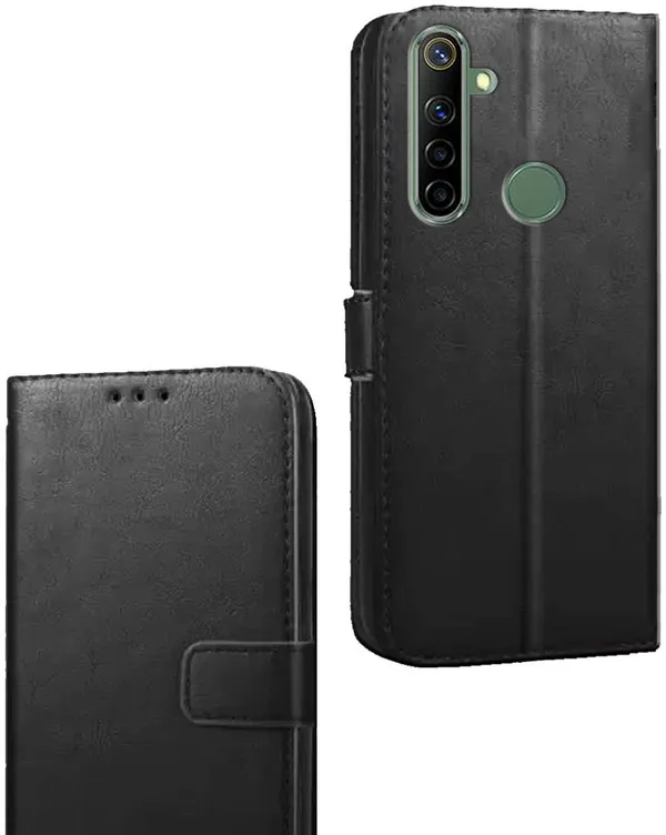 Black_Artificial_Leather_Realme_Narzo_10_Flip_Cover