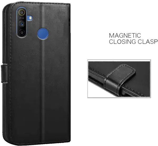 Black_Artificial_Leather_Narzo_10A_Flip_Cover