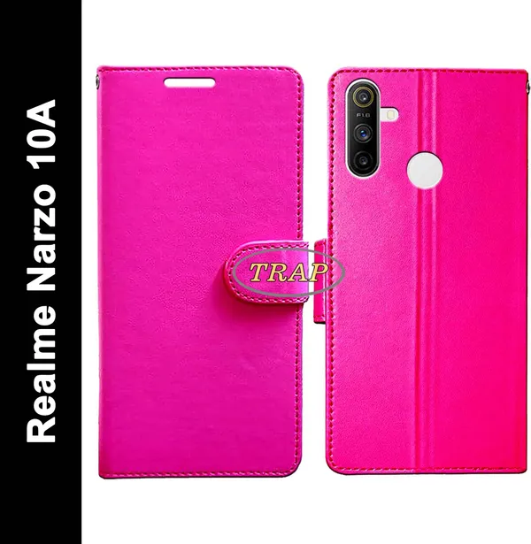 Pink_Artificial_Leather_Realme_Narzo_10A_Back_Cover