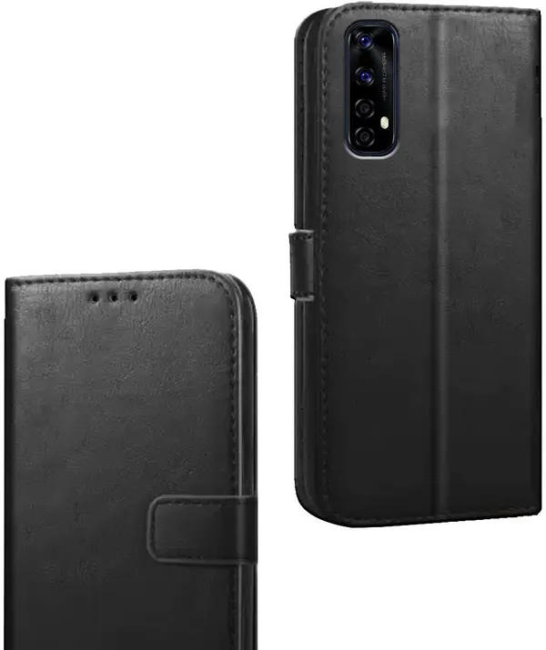 Black_Artificial_Leather_Narzo_20_Pro_Flip_Cover