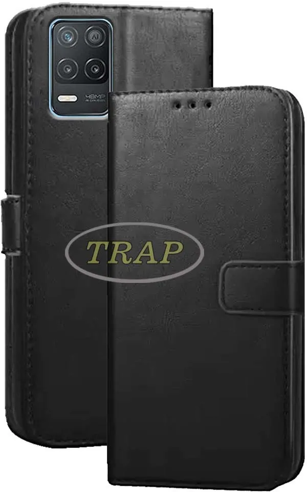 Black_Artificial_Leather_Narzo_30_5G_Back_Cover