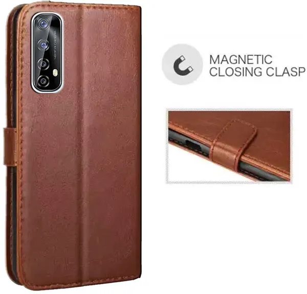 Brown_Artificial_Leather_Realme_Narzo_30_Pro_Flip_Cover