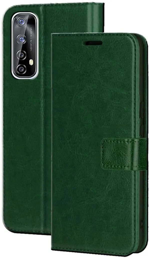 Green_Artificial_Leather_Realme_Narzo_30_Pro_Flip_Cover