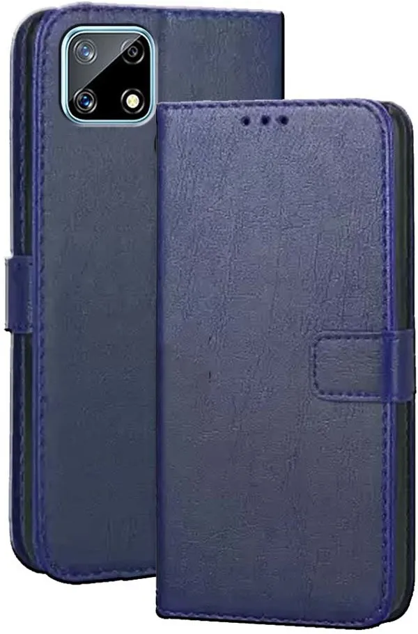 Blue_Artificial_Leather_Realme_Narzo_30A_Flip_Cover