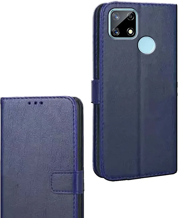 Blue_Artificial_Leather_Realme_Narzo_30A_Flip_Cover