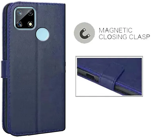 Blue_Artificial_Leather_Realme_Narzo_30A_Flip_Cover