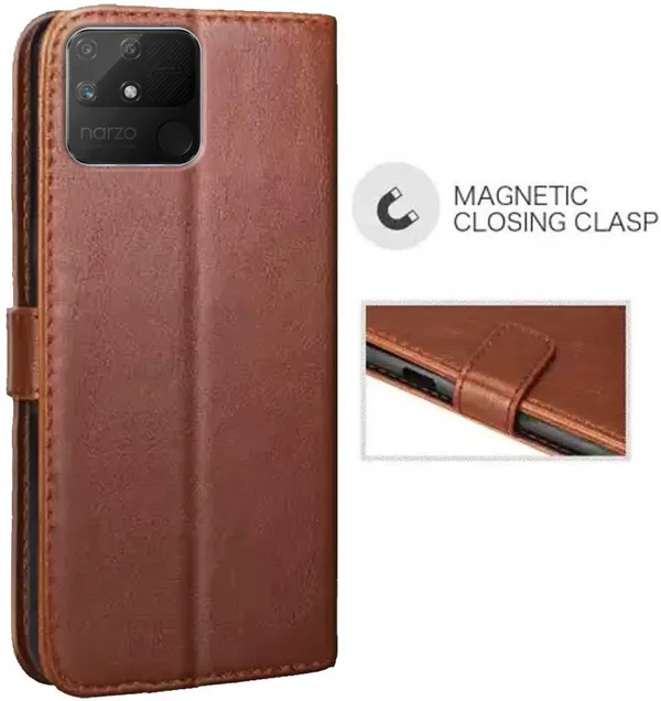 Brown_Artificial_Leather_Narzo_50A_Back_Cover