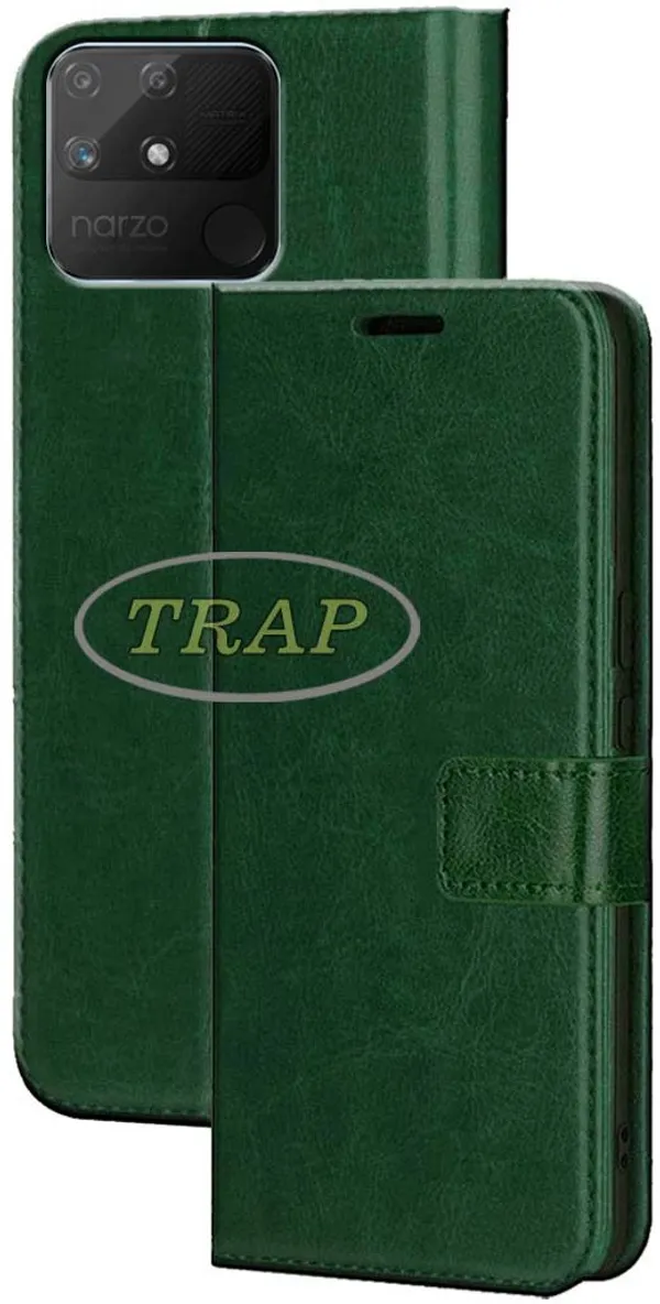 Green_Artificial_Leather_Narzo_50A_Back_Cover