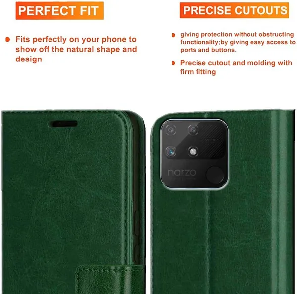 Green_Artificial_Leather_Narzo_50A_Back_Cover