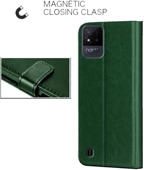 Green_Artificial_Leather_Narzo_50i_Back_Cover