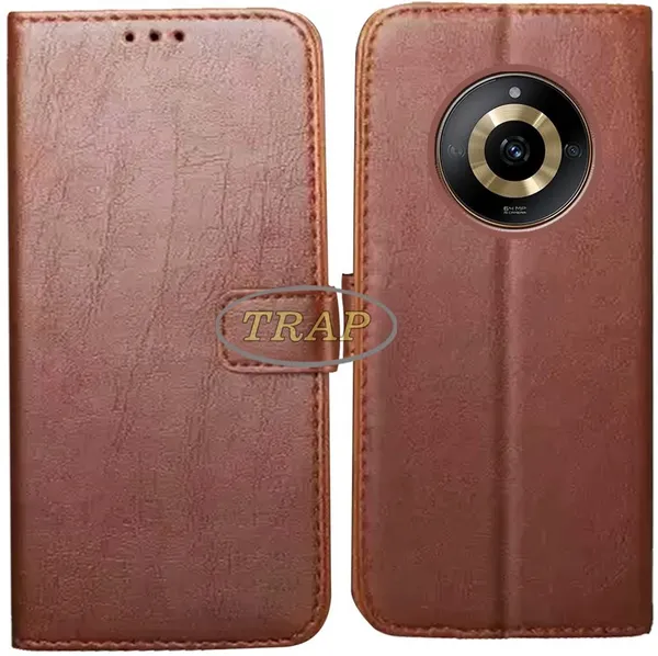 Brown_Artificial_Leather_Realme_Narzo_60_5G_Flip_Cover