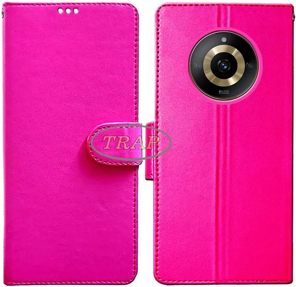 Pink_Artificial_Leather_Realme_Narzo_60_5G_Flip_Cover