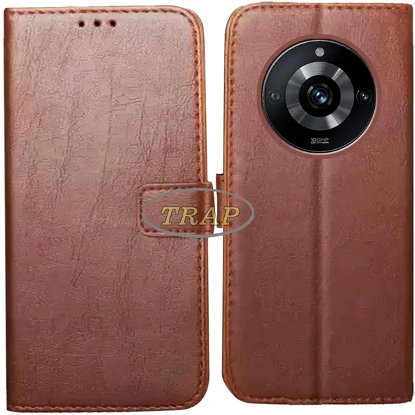 Brown_Artificial_Leather_Realme_Narzo_60_Pro_5G_Flip_Cover