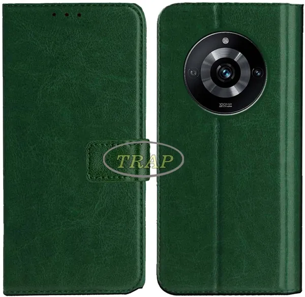 Green_Artificial_Leather_Realme_Narzo_60_Pro_5G_Flip_Cover