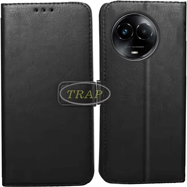 Black_Artificial_Leather_Realme_Narzo_60X&REALME_11X&C67_Back_Cover