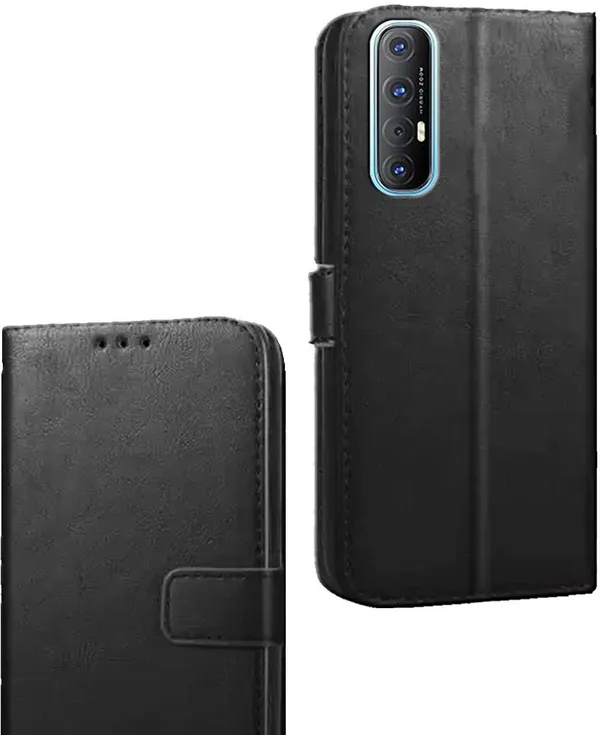 Black_Artificial_Leather_Oppo_Reno_3_Pro_Flip_Cover