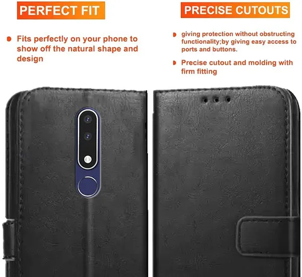 Black_Artificial_Leather_Nokia_3.1_Plus_Back_Cover