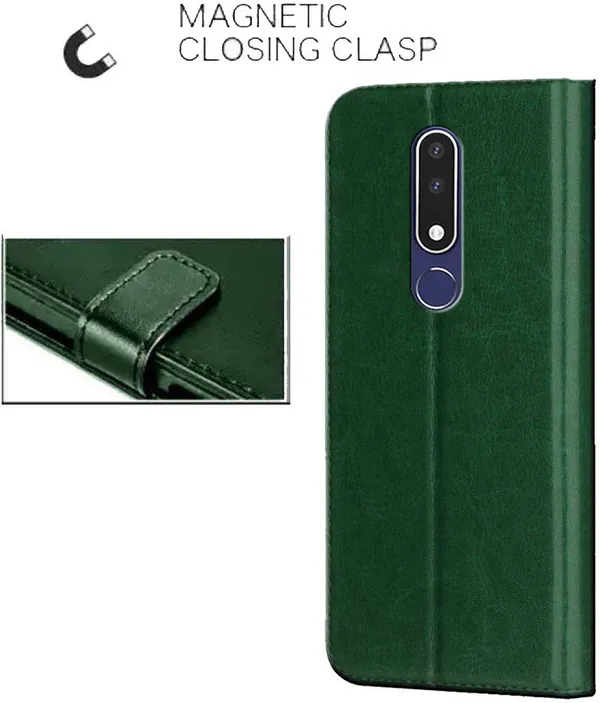 Green_Artificial_Leather_Nokia_3.1_Plus_Back_Cover