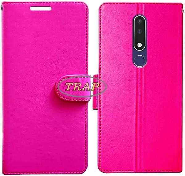Pink_Artificial_Leather_Nokia_3.1_Plus_Back_Cover