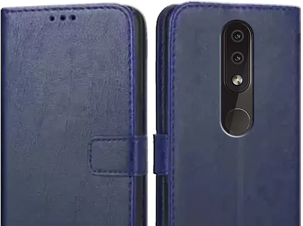 Blue_Leather_Nokia_4.2_Flip_Cover