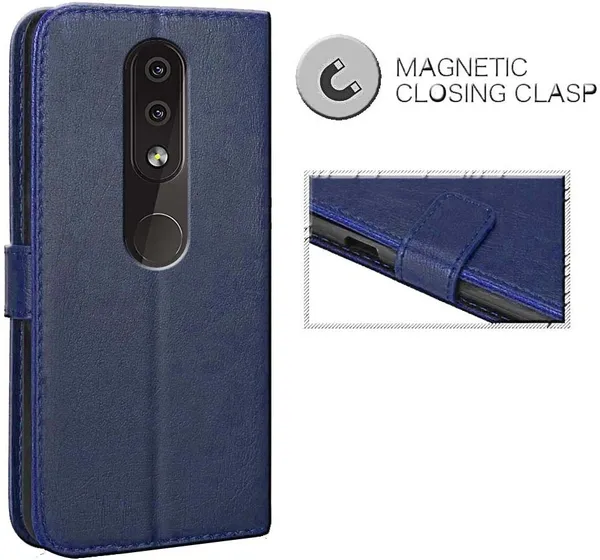 Blue_Leather_Nokia_4.2_Flip_Cover