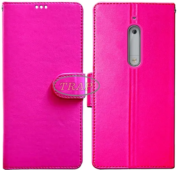 Pink_Artificial_Leather_Nokia_5_Back_Cover