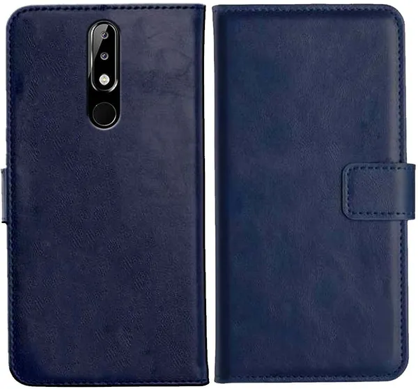 Blue_Leather_Nokia_5.1_Plus_Flip_Cover