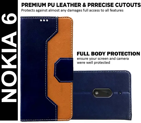 Multicolor_Artificial_Leather_Nokia_6_Back_Cover