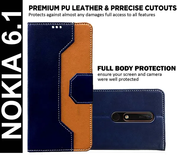 Multicolor_Artificial_Leather_Nokia_6.1_Flip_Cover