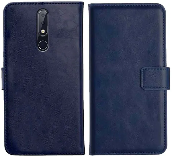 Blue_Leather_Nokia_6.1_Plus_Flip_Cover