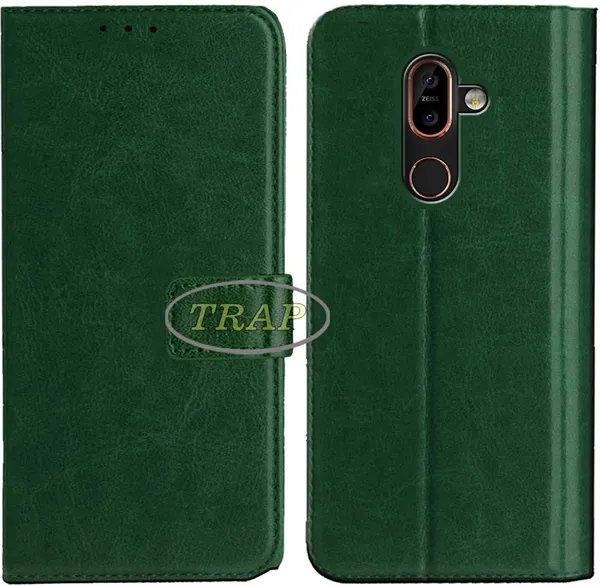 Green_Artificial_Leather_Nokia_7_Plus_Flip_Cover